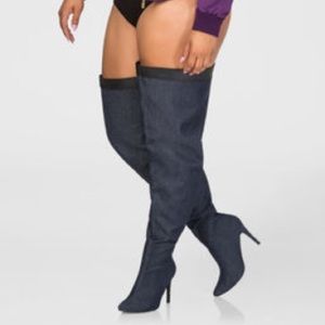 wide width wide calf thigh high boots